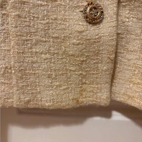 Cream Tweed Crop Jacket - Picture 4 of 5